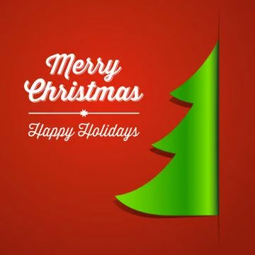 Paper Christmas Tree Background Stock Illustration