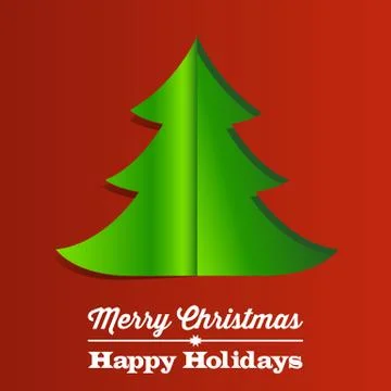 Paper Christmas Tree Background Stock Illustration