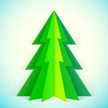 Paper christmas tree Stock Illustration