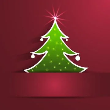 Paper Christmas tree Stock Illustration