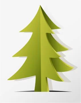 Paper Christmas tree Stock Illustration