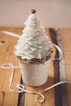 Paper Christmas tree Stock Photos