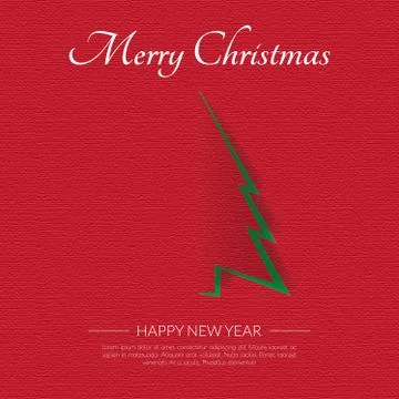 Paper Christmas tree on shadow background.Vector/Illustrator. Stock Illustration