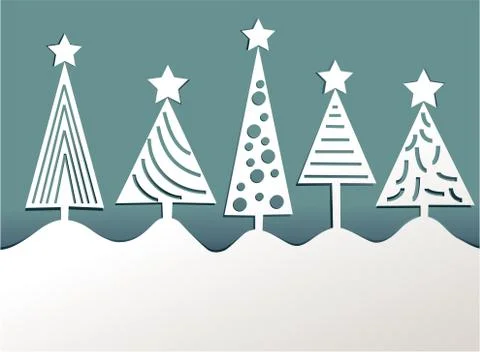 Paper Christmas trees Stock Illustration