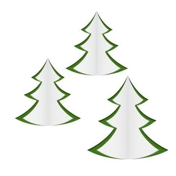 Paper christmas trees Stock Illustration