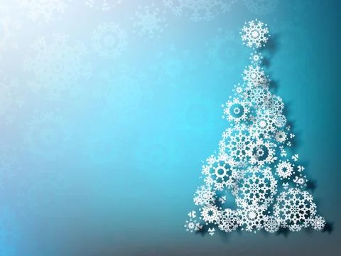 Paper christmass tree on blue background. EPS 10 Stock Illustration