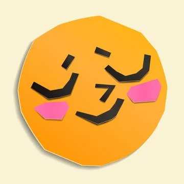 Paper circle cut out of paper with a face 스톡 일러스트