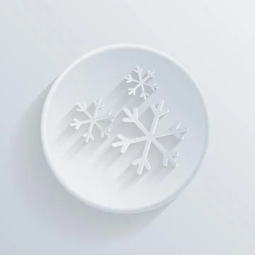 Paper circle flat icon,  snow Stock Illustration
