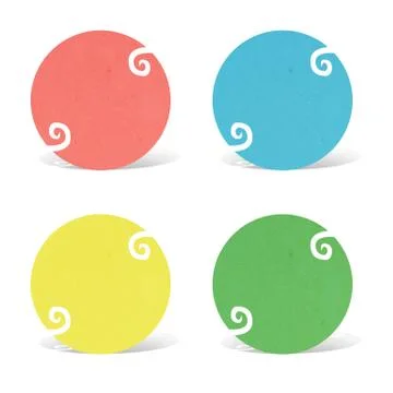 Paper circle icon on white background Stock Illustration