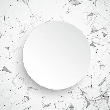Paper Circle Network Connected Dots Stock Illustration