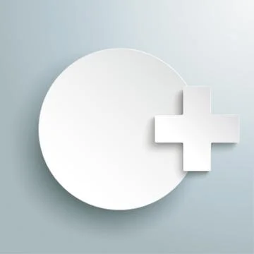 Paper Circle Plus Gray Stock Illustration