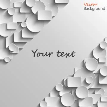 Paper circles and rectangles background. Place for text. Flyer, brochure, boo Stock Illustration