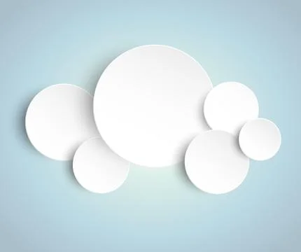 Paper circles on blue background Stock Illustration