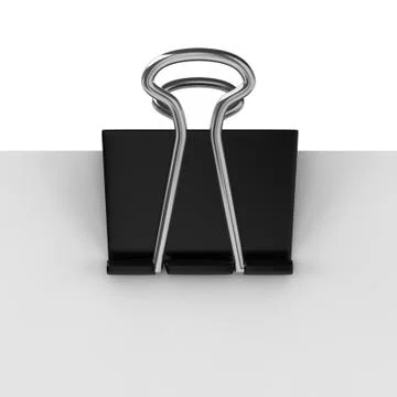 Paper clamp on sheet of paper Stock Illustration