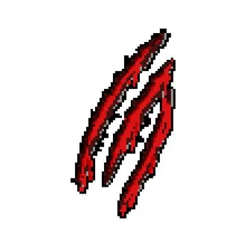 Paper claw scratch pixel art vector illustration Stock Illustration