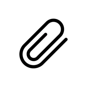 Paper Clip Attachment Button Tool Flat Icon Isolated Vector Stock Illustration