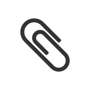 Paper clip attachment vector icon. Paperclip illustration on white isolated b Stock Illustration