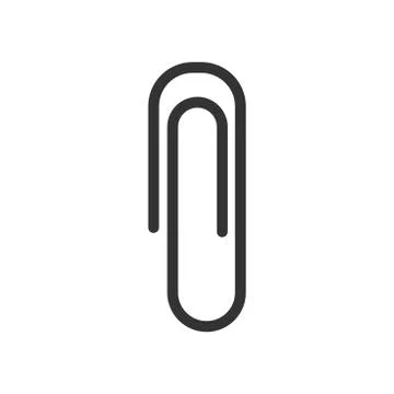 Paper clip attachment vector icon. Paperclip illustration on white isolated b Stock Illustration