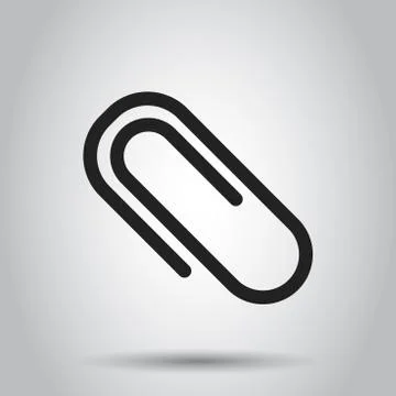 Paper clip attachment vector icon. Paperclip illustration pictogram. Attach f Stock Illustration