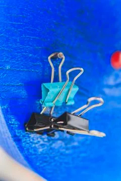 Paper clip binders joined Stock Photos