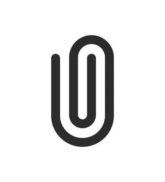 Paper Clip Document Attachment Tool Icon Isolated Vector Stock Illustration