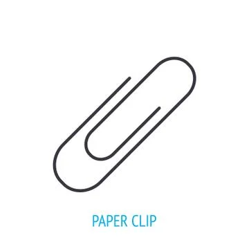 Paper clip for documents and papers. Outline icon. Vector illustration Stock Illustration