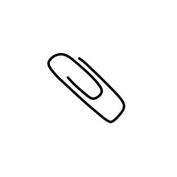 Paper clip doodle icon, vector line illustration Stock Illustration