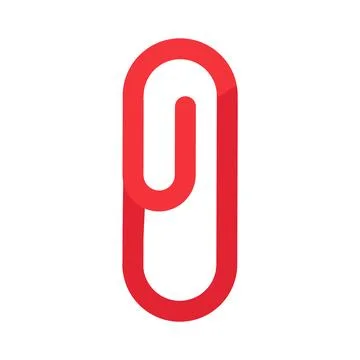Paper clip flat illustration representing document attachment 스톡 일러스트