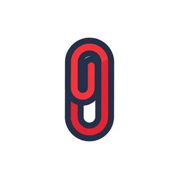 Paper clip flat illustration representing document attachment 스톡 일러스트