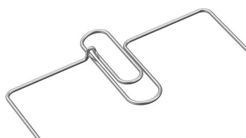 A paper clip in the form of a frame Illustrazione stock