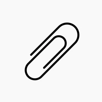 Paper clip icon. Attach button. Fastener symbol. Office clamp vector illust.. Stock Illustration