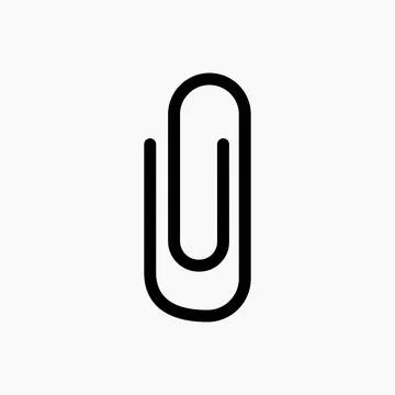 Paper clip icon. Attach symbol. Fastener sign. Office clamp vector illustra.. Stock Illustration