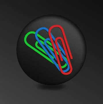 Paper clip Icon. Black Button Stock Illustration