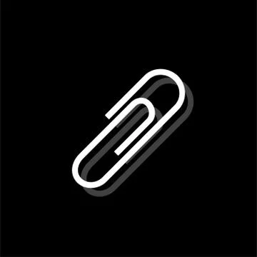 Paper clip icon flat Stock Illustration