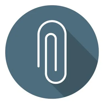 Paper Clip Icon. Outline Flat Style. Vector illustration for Your Design, Web Stock Illustration