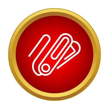 Paper clip icon representing office stationery attachment concept Stockillustratie