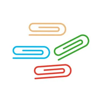 Paper Clip Icon Set Vector Illustration Stock Illustration
