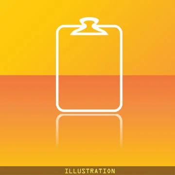 Paper clip icon symbol Flat modern web design with reflection and space for your Stock Illustration
