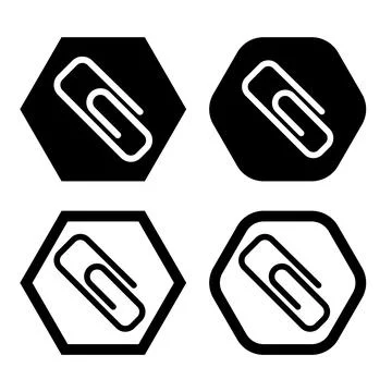 Paper clip icon vector illustration symbol Isolated template. Illustrazione stock
