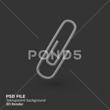 Paper clip isolated 3d render icon illustration PSD Template