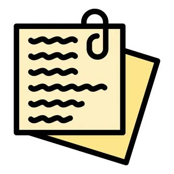 Paper clip notes icon color outline vector Illustrazione stock
