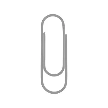 Paper clip object symbol tool equipment vector icon. Accessory work steel att Stock Illustration