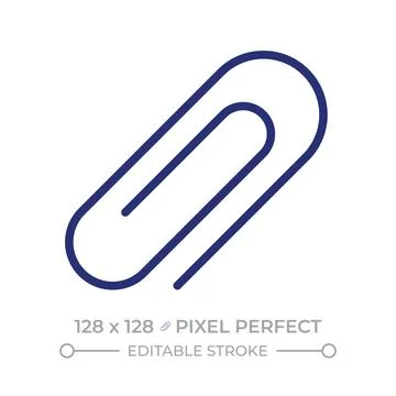 Paper clip pixel perfect line color icon Stock Illustration
