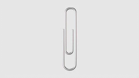 Paper Clip Rotating on a Transparent Background. Seamless Loop. 3D Paper Clips. Stock Footage 288565117