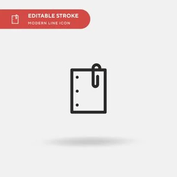 Paper Clip Simple vector icon. Illustration symbol design template for web mo Illustrazione stock