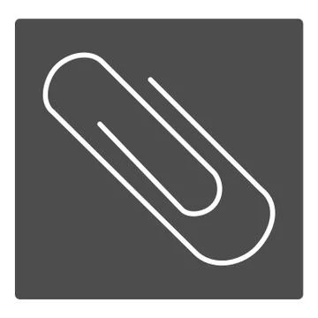 Paper clip solid icon, stationery concept, attachment sign on white background Stock Illustration