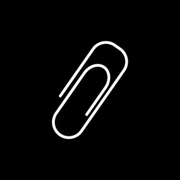 Paper clip vector icon. isolated on black background. Paperclip Stock Illustration