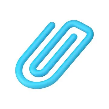 Paper clip wire paperwork note reminder document attaching blue isometric 3.. Illustrazione stock