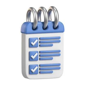 Paper clipboard to do check list concept 3D Stock Illustration