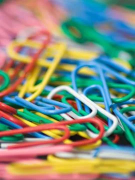Paper clips close up Stockfoto's